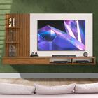 Painel Grande Ripado Para Tv Até 60 Polegadas Freijó Off Whit