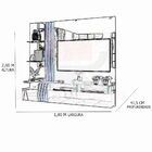 Painel Home Bello Suspenso Para Tv 55 Polegadas Off White E D