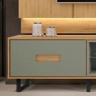 Painel Home Para Sala Até 75 Polegadas Com Led Natural Alecri