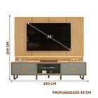 Painel Home Para Sala Até 75 Polegadas Com Led Natural Alecri