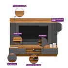 Painel Home Para Tv Ripado Liege Nature Chumbo
