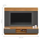 Painel Home Para Tv Ripado Liege Nature Chumbo
