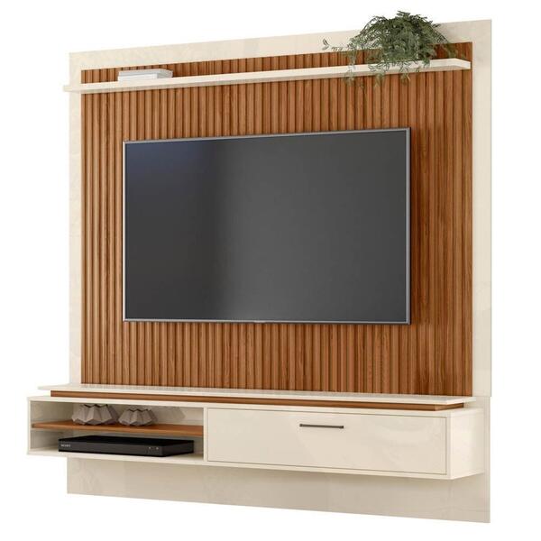 Painel Home Suspenso 180cm Metta M20 Cinamomo Mel/off White -