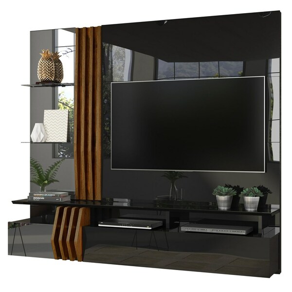 Painel Home Suspenso Bello Para Tv 55 Polegadas Preto Brilho