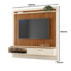 Painel Home Suspenso Para Tv Até 75" 01 Porta E 02 Nichos Met
