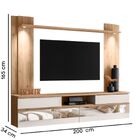 Painel Home Suspenso Tv 75 " Atibaia Espelho E Luminária Led