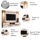 Painel Home Suspenso Tv 75 " Atibaia Espelho E Luminária Led