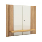 Painel Home Theater 1,40m 100% Mdf - Off White E Freijó