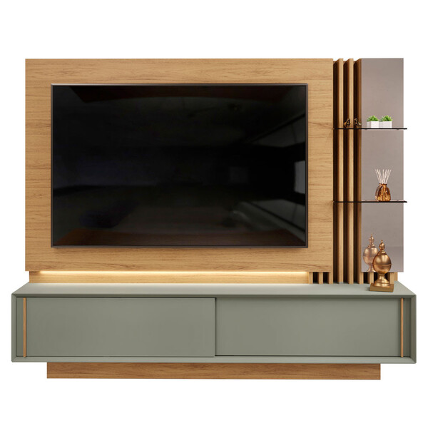 Painel Home Theater Deseo Salone De Mdf Para Tv 75 Pol Dj Móv