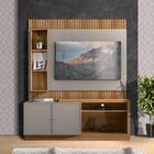 Painel Home Tv Ripado 55 Polegadas Dourados Amêndoa Titânio L