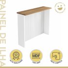 Painel Ilha Ripado Canelado 120cm Nesher 100% Mdf Branco/natu