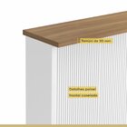 Painel Ilha Ripado Canelado 200cm  100% Mdf Branco/nature