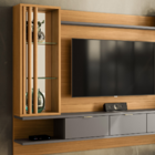 Painel Leblon Para Tv Até 60” Com Espelho Tauari / Cinza