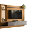 Painel Leblon Para Tv Até 60” Com Espelho Tauari / Cinza