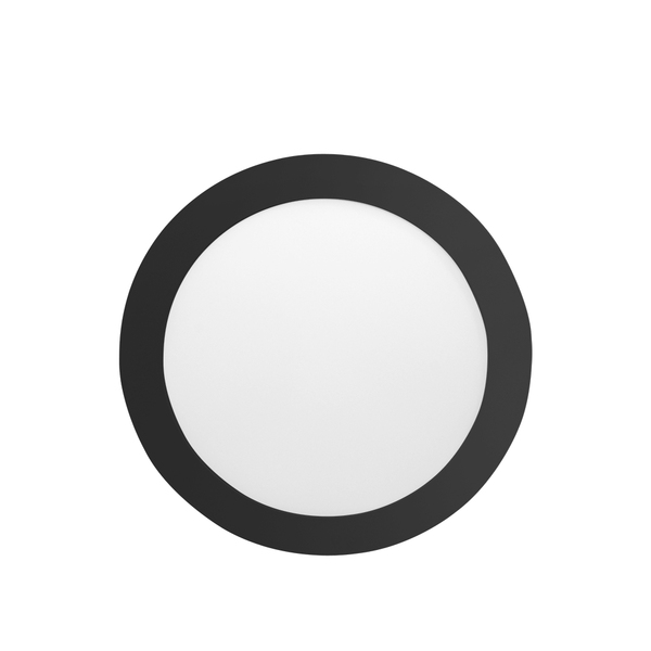 Painel Led 12w Lys Redondo Embutir Preto Luz Fria 6500k