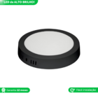 Painel Led 12w Lys Redondo Sobrepor Preto Luz Neutra 4000k