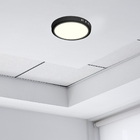 Painel Led 12w Lys Redondo Sobrepor Preto Luz Quente 3000k