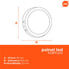Painel Led 18w Redondo Branco Frio Sobrepor Fortled