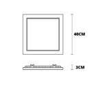 Painel Led Avant Quadrado Embutir 30w 40x40 Bivolt 6500k Bran