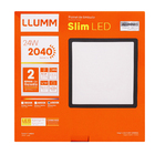 Painel LED Quadrado de Embutir Luz Branca 24W Slim Bivolt LLUM Bronzearte