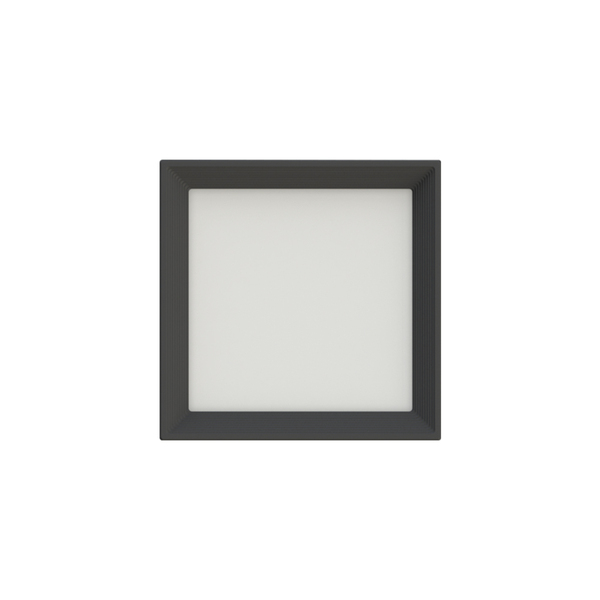 Painel LED de Sobrepor Quadrado Recuado Luz Neutra 20W Bivolt Jet Black Save Energy