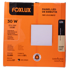 Painel Led Foxlux Quadrado Embutir 30w 4000k Branco Kit 10 Un
