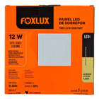 Painel Led Foxlux Quadrado Sobrepor 12w 4000k Branco