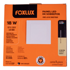 Painel Led Foxlux Quadrado Sobrepor 18w 4000k Bivolt Branco