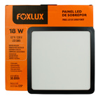 Painel Led Foxlux Quadrado Sobrepor 18w 6500k Preto