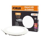 Painel Led Foxlux Redondo Embutir 18w Bivolt 6500k Branco