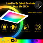 Painel Led Inteligente  Rgb Embutir Quadrado 30x30 Ekaza 24w