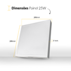 Painel Led Plafon 25w 6500k Branco Frio Bivolt Sobrepor Quadr