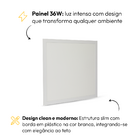 Painel Led Plafon 36w 6500k Bivolt Embutir 40x40 Quadrado Bra