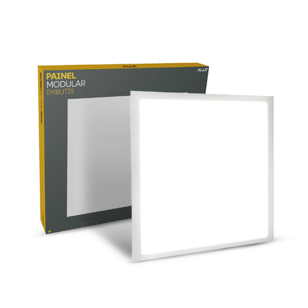 Painel Led Plafon 50w 6500k Bivolt Embutir 60x60 Quadrado Bra