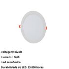 Painel Led Plafon Embutir Redondo 22x22cm 3000k Luz Amarela 1