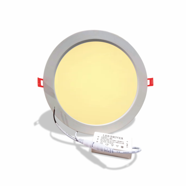 Painel Led Plafon Embutir Redondo 22x22cm 3000k Luz Amarela 1