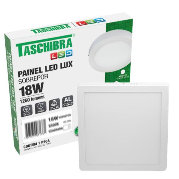 Painel Led Plafon Quadrado Sobrepor 18w 6500k Taschibra