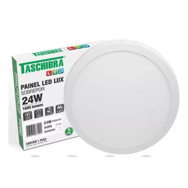 Painel Led Plafon Redondo Sobrepor 24w 3000k Taschibra