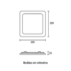 Painel Led Play Embutir Quadrado 18w Bivolt 6.500k - Branco