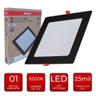 Painel Led Pop Quadrado De Embutir 6500k 24w Preto Bivolt - A