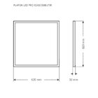 Painel Led Profissional Quadrado Embutir 45w 62x62 Taschibra