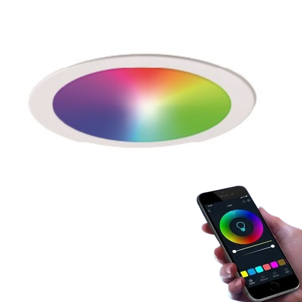 Painel Led Rgb Inteligente Ritmico Redondo Embutido