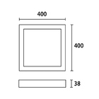 Painel Led Sobrepor Quadrado Alumínio 400mm Bivolt 32w 3000k