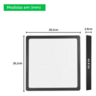 Painel Led Taschibra 24w Lys Quadrado Sobrepor 3000k Preto