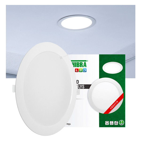 Painel Led Taschibra Lys 24w Redondo Embutir - Luz Fria 6500k