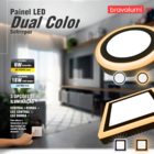 Painel Led Taschibra Redondo Embutir 18+6w Dual Color Black B