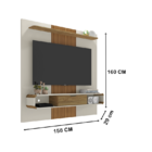 Painel Lisboa Off White/cinamomo/ripado – Bechara Móveis