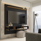 Painel Lisboa Preto Fosco/cinamomo – Bechara Móveis