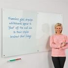 Painel Lousa De Vidro Temperado Branca 100x80cm Com Led