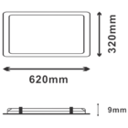 Painel Luminária Led 36w 32x62 Embutido Retangular 3000k